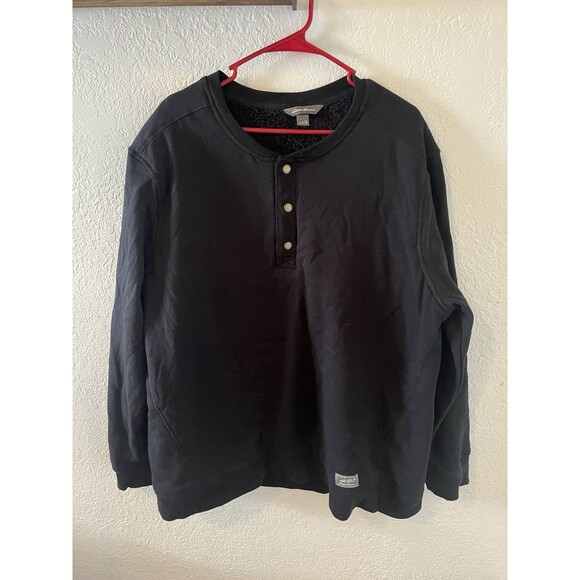 Eddie Bauer Fleece Lined Button Up Crewneck - Picture 1 of 5